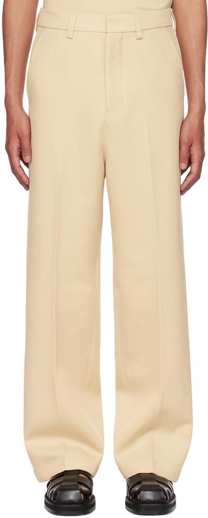 パンツ AMI PARIS Buckle pants Beige Beige Cotton Straight Pants - Ami PARIS - Men | WE IN STYLE