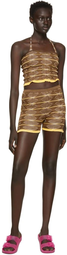 Gimaguas SSENSE Exclusive Brown & Yellow Jersey Shorts 4