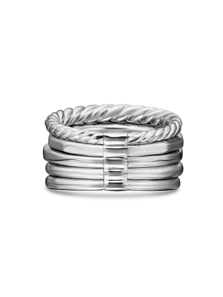David Yurman Stax Five Row Ring in 18K White Gold 5