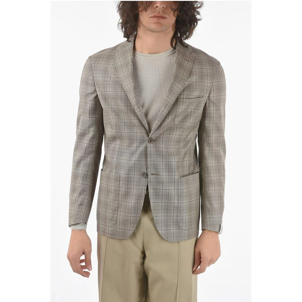 Corneliani Plaid Checked 2-Buttons SPORTSWEAR Blazer with Side Men's Vents 1