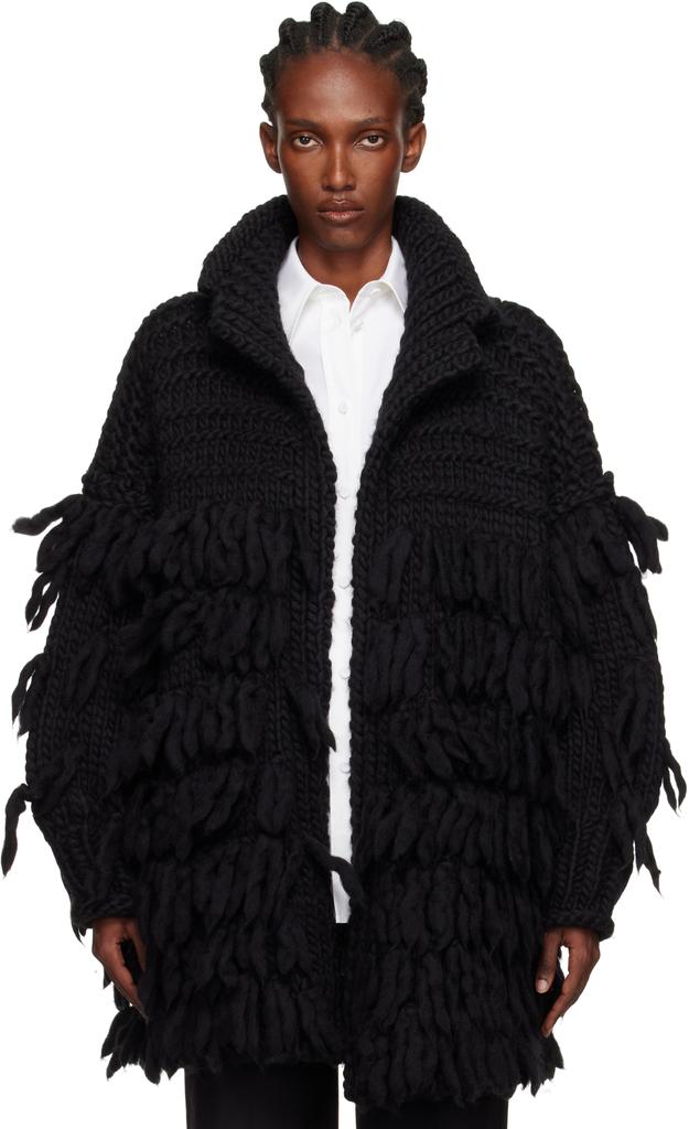 Black Cotton Twill Long Cape Coat – On Sale Now with Up to 61% Off