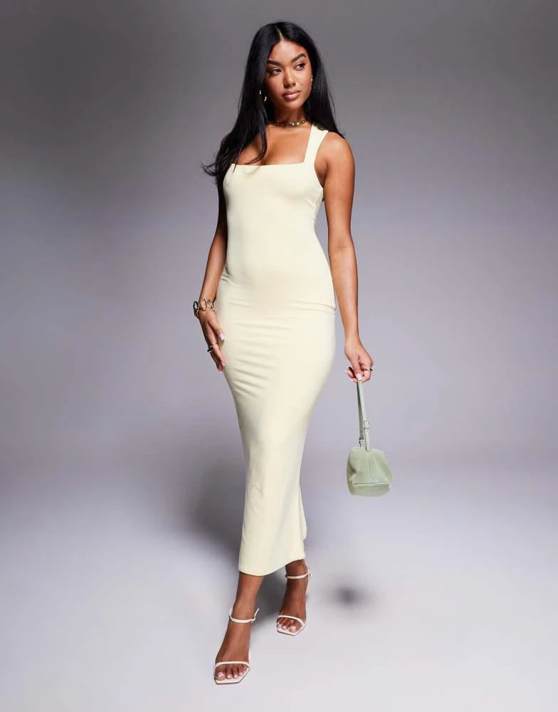 Oh Polly Oh Polly Ainslee jersey midaxi dress in pastel yellow 1