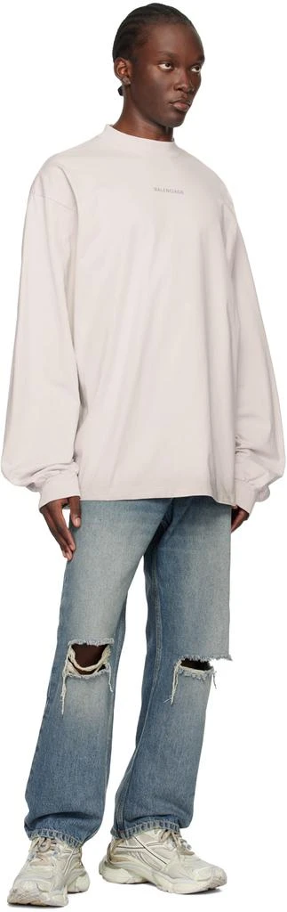 Balenciaga Off-White Graphic Long Sleeve T-Shirt 4