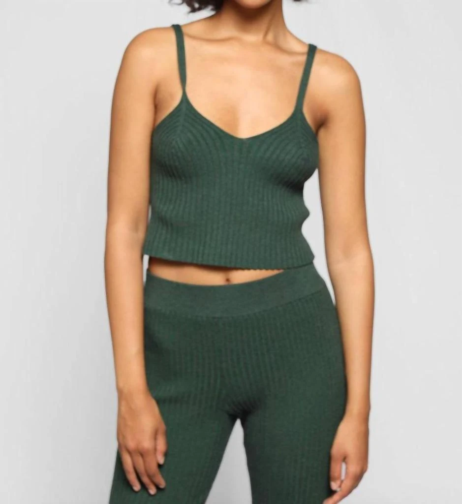 The Range Blended Knit Corset Tank In Emerald 1