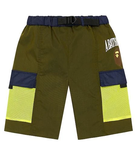BAPE Kids Logo mesh-trimmed cargo shorts 1