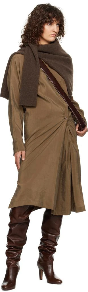 Lemaire Tan Twisted Blouse Dry Silk Midi Dress 4