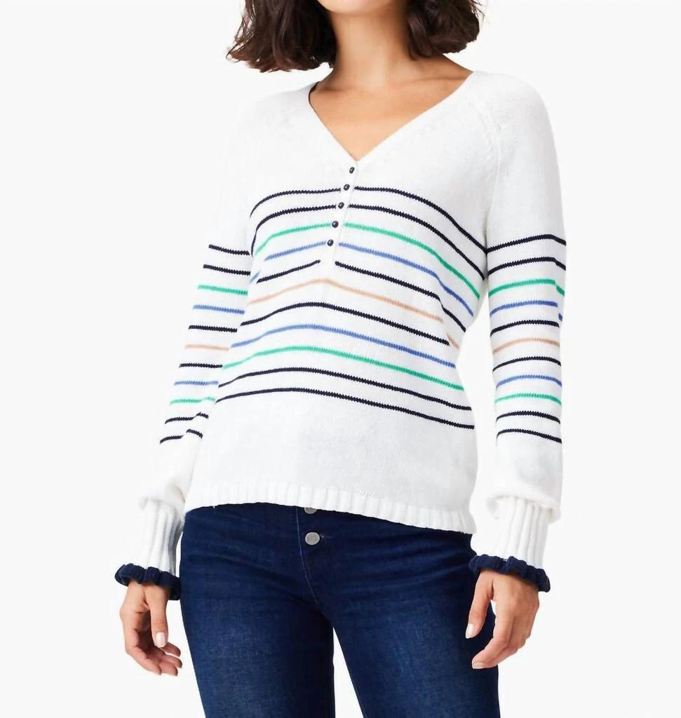 NIC+ZOE Women's Shooting Stars Sweater – Festive Rhinestone Chevron Pullover, Cozy Boatneck Top For Holidays & Hosting