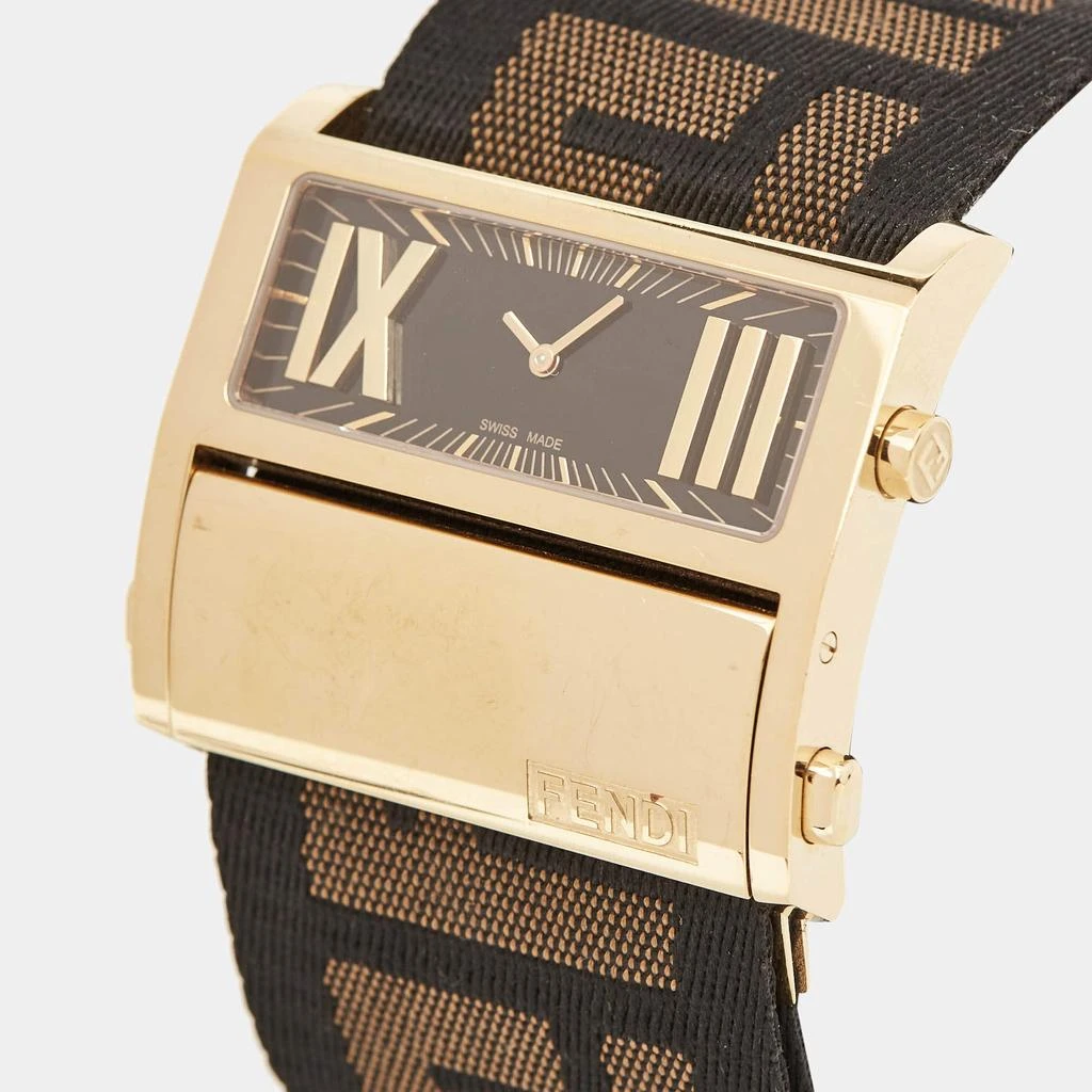 Fendi Fendi Black Gold Plated Stainless Steel Zip Code 1130G Women's Wristwatch 45.50 mm 2