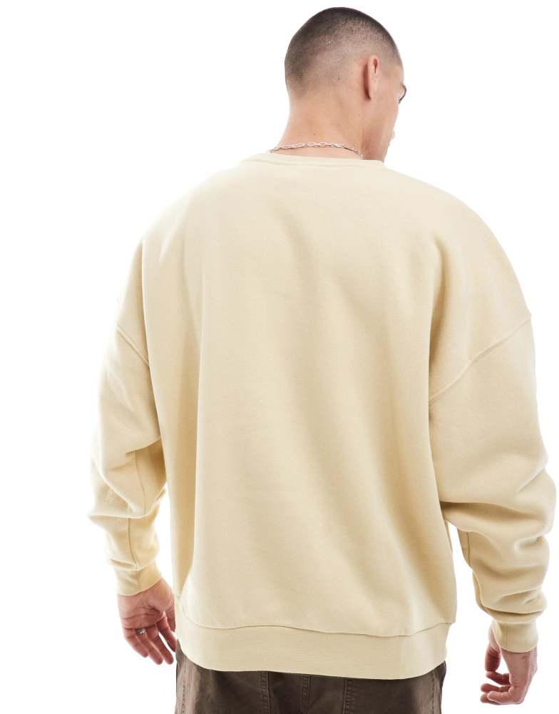 beige nike oversized sweatshirt