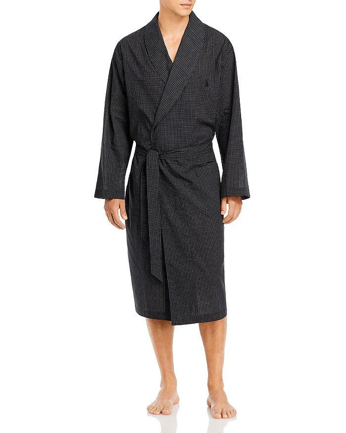 Ralph Lauren Cotton Check Shawl Collar Robe