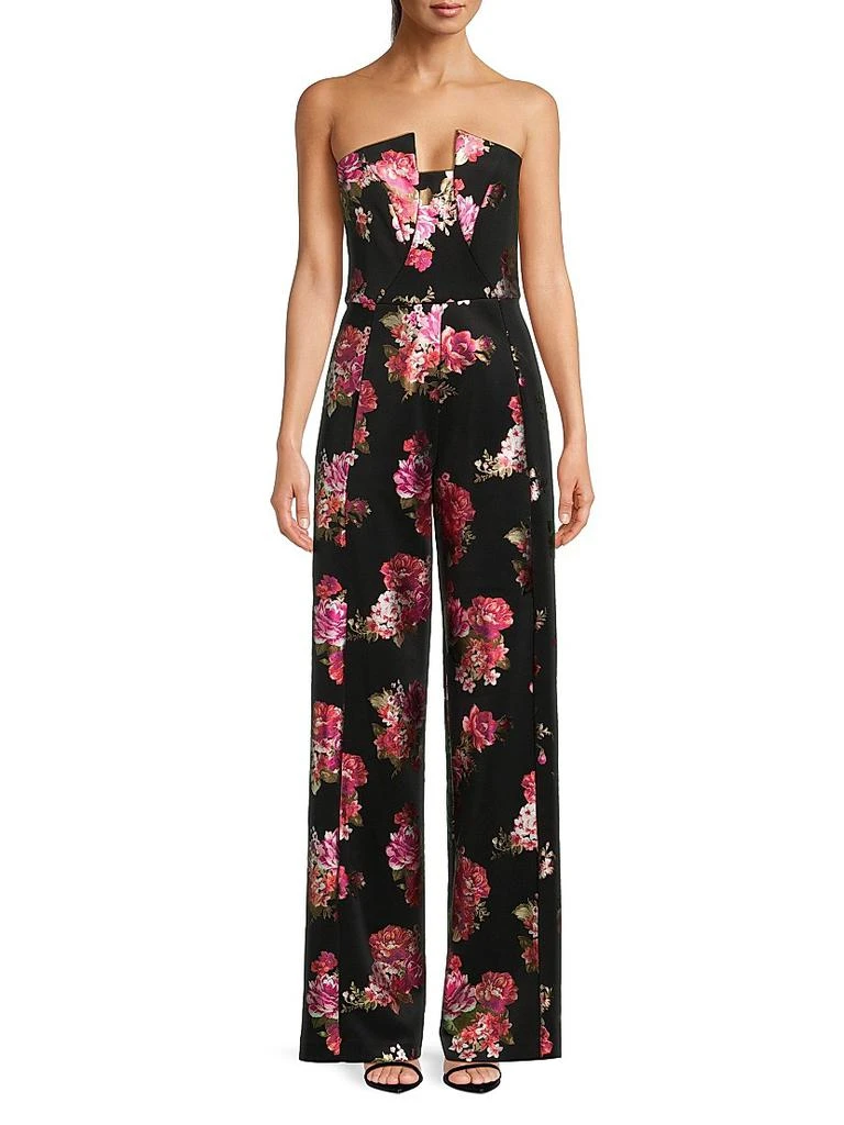 Black Halo Lena Floral Strapless Jumpsuit 3