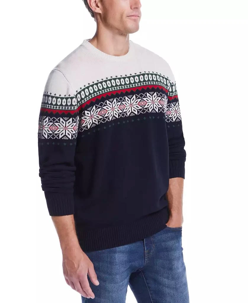 Weatherproof Vintage Men's Crewneck Snowflake-Pattern Long Sleeve Sweater 4