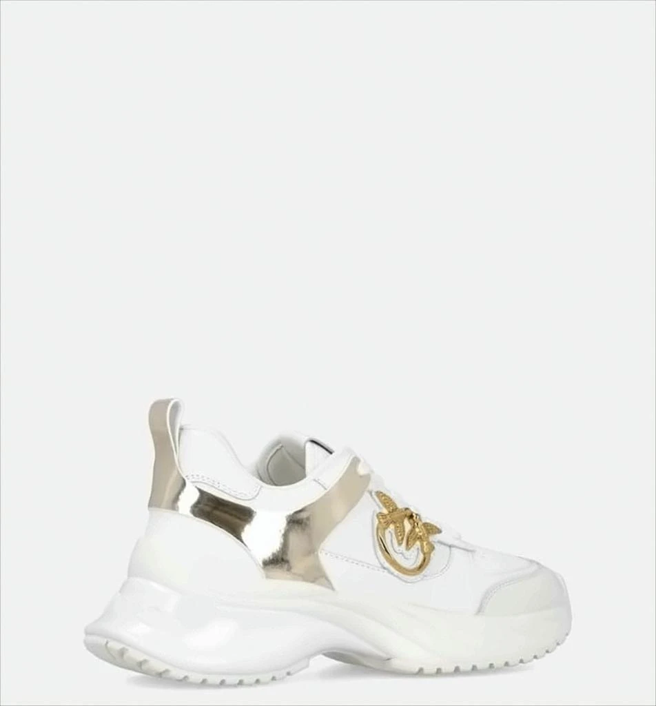 PINKO Leather Effect Sneakers With Mirror Inserts 3