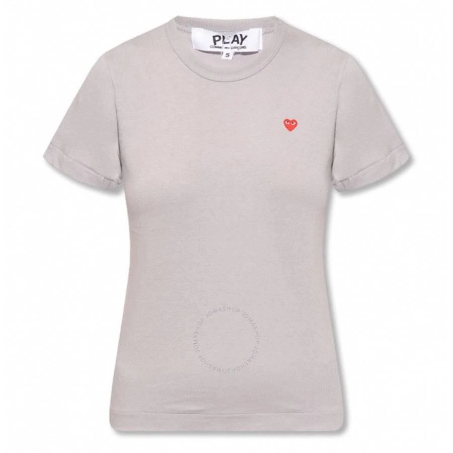 Cdg Play Cdg Play Heart Emblem T-Shirt In Grey, Size X-Small 1