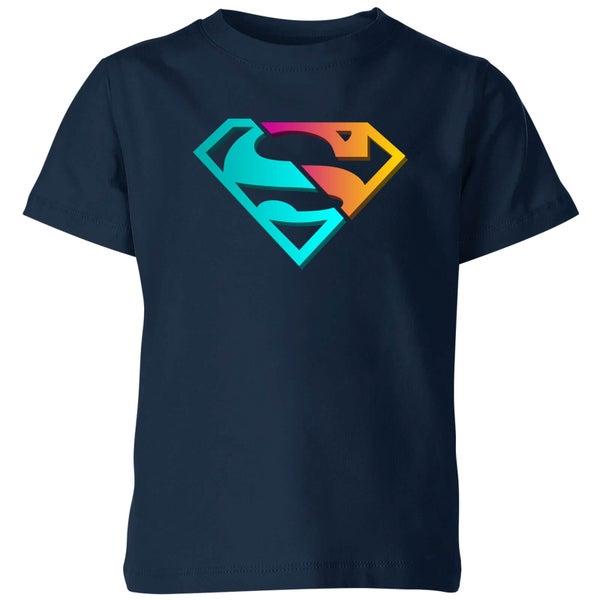 Original Hero Justice League Neon Superman Kids' T-Shirt - Navy