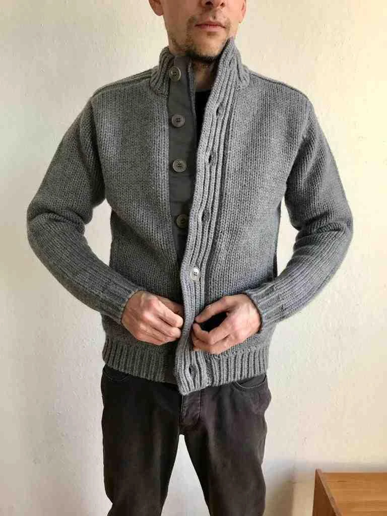 cos Grey very warm wool Cardigan Jacket with 2 pockets 4