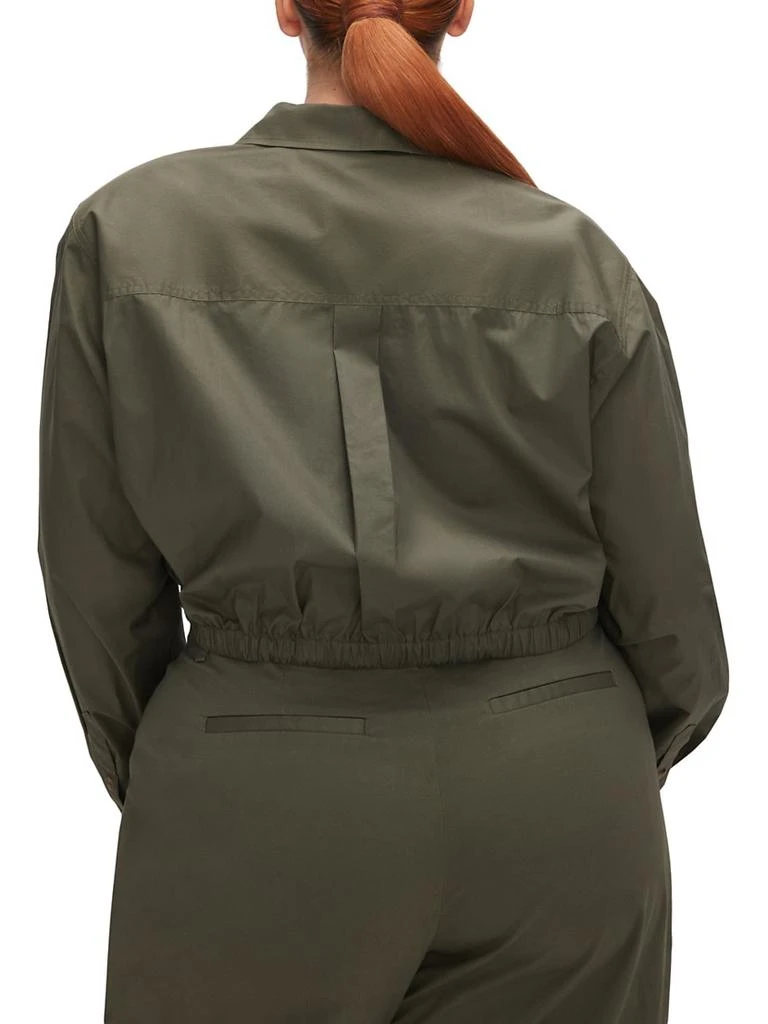 Good American Coated Poplin Cropped Shirt 10