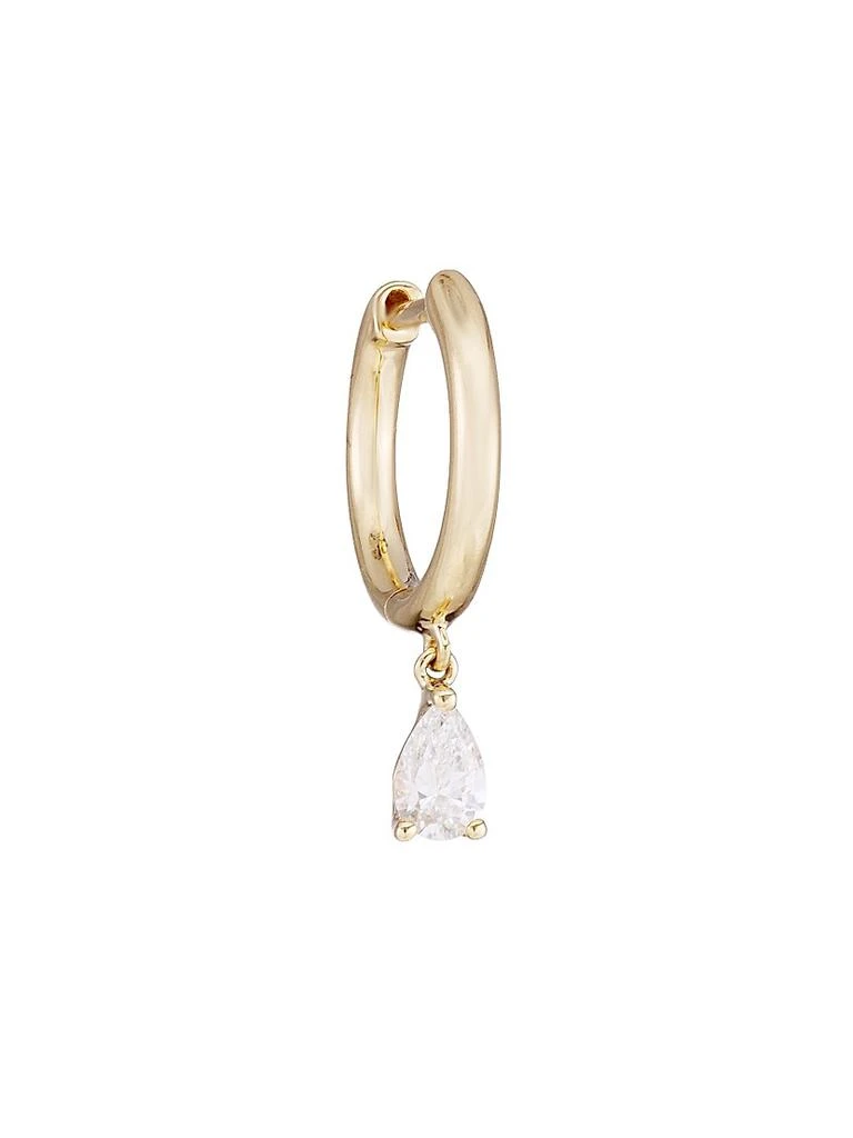 Anita Ko 18K Yellow Gold & Pear Diamond Single Hoop Earring 1