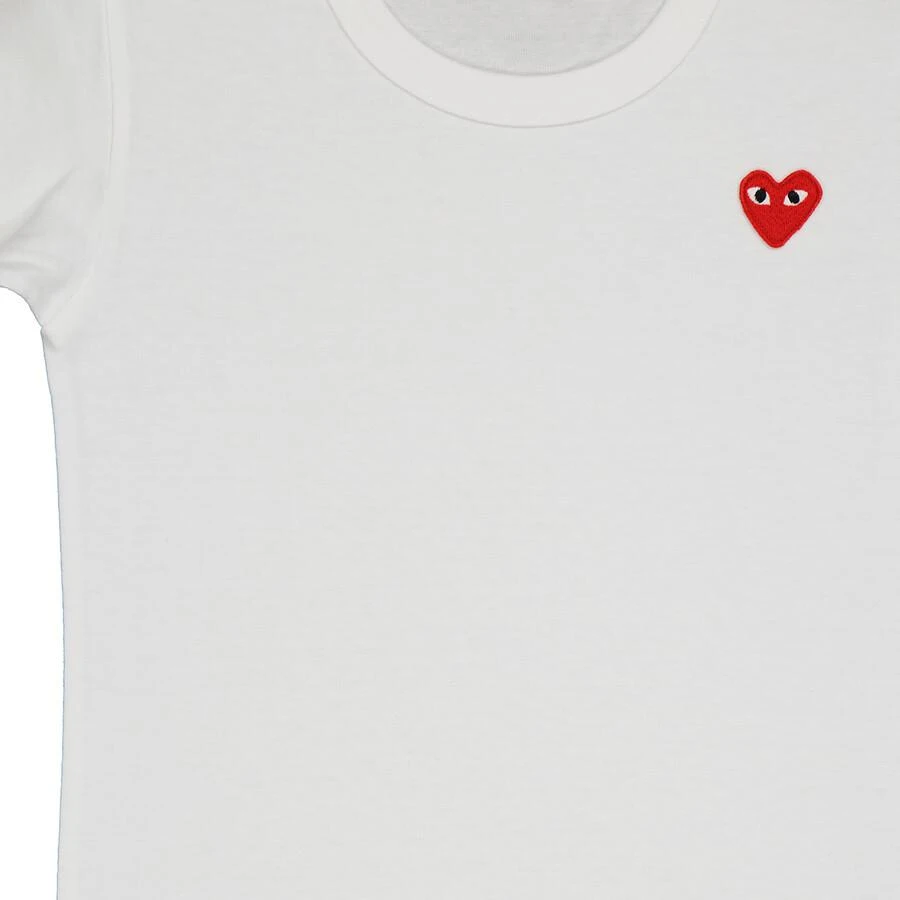 Comme des Garcons Comme Des Garcons Kids Embroidered Red Heart Short-sleeve T-shirt In White, Size 4Y 3