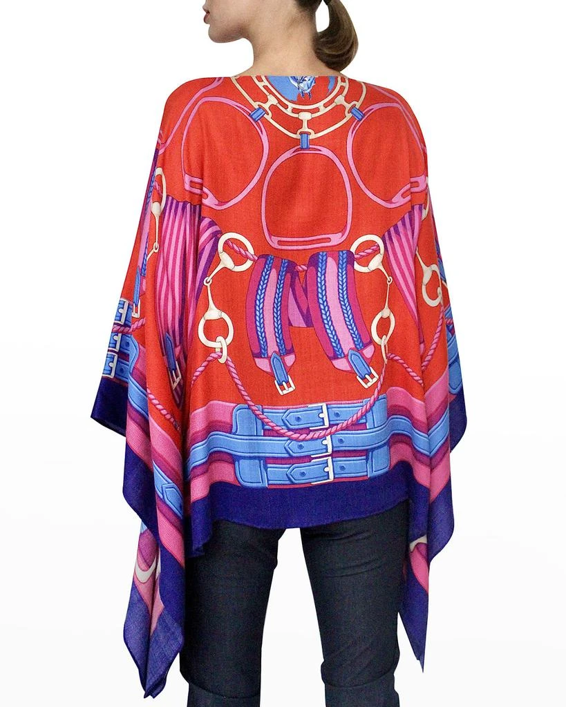 Rani Arabella Printed Cashmere-Blend Scarf Poncho 3