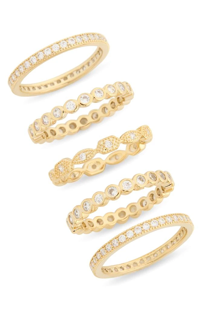 Nordstrom Pack of 5 CZ Embellished Stackable Rings