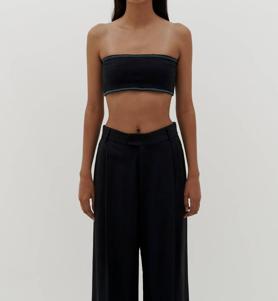 Bassike Slim Rib Bandeau In Black