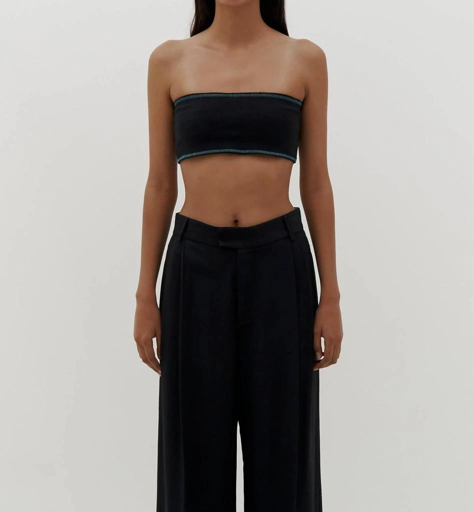 Bassike Slim Rib Bandeau In Black 1