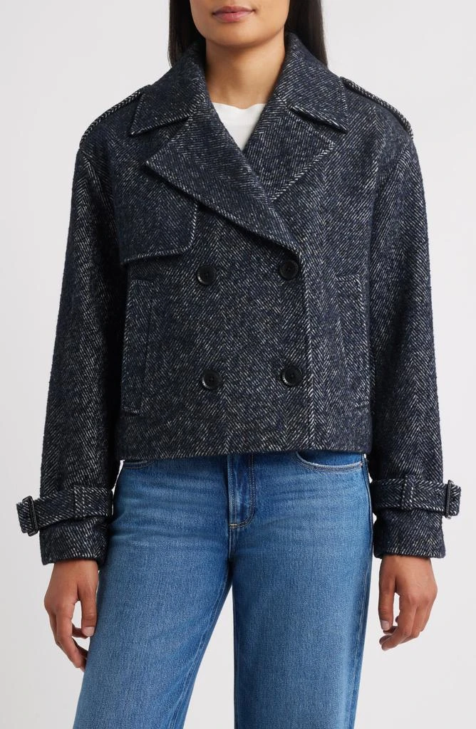 BCBG Short Trench Peacoat