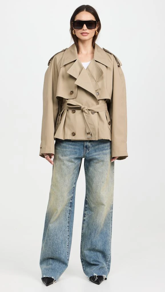 Pixie Market Oversized Cropped Trench Jacket 4