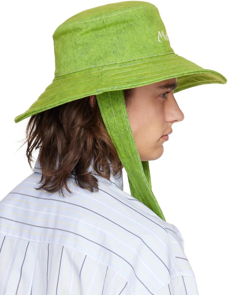 Marni Green Marble Dyed Bleached Bucket Hat 3