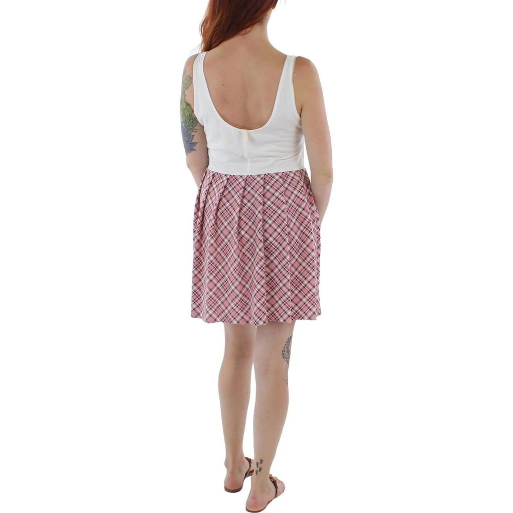 Kingston Grey Juniors Womens Knit Plaid Fit & Flare Dress 2