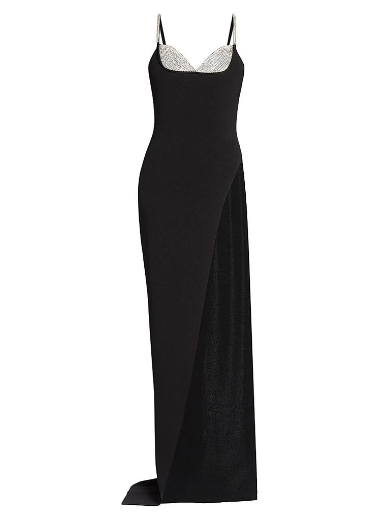 fitted lace wedding dress Gabriella Cutaway Maxi Party Dress Black / S