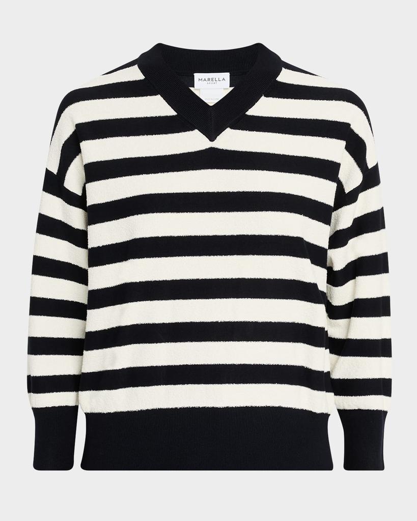 Marella Soldino Striped 3/4-Sleeve Sweater