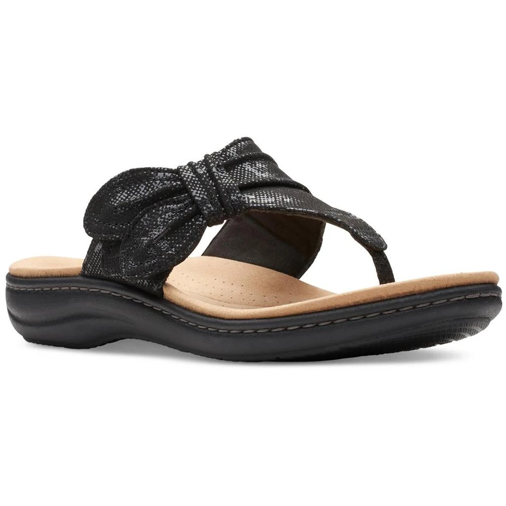 Clarks Brown Leather Thong Sandals with Cushioned Footbed Clarks Womens Brynn Madi Leather Cushioned Footbed Slide  main image 4