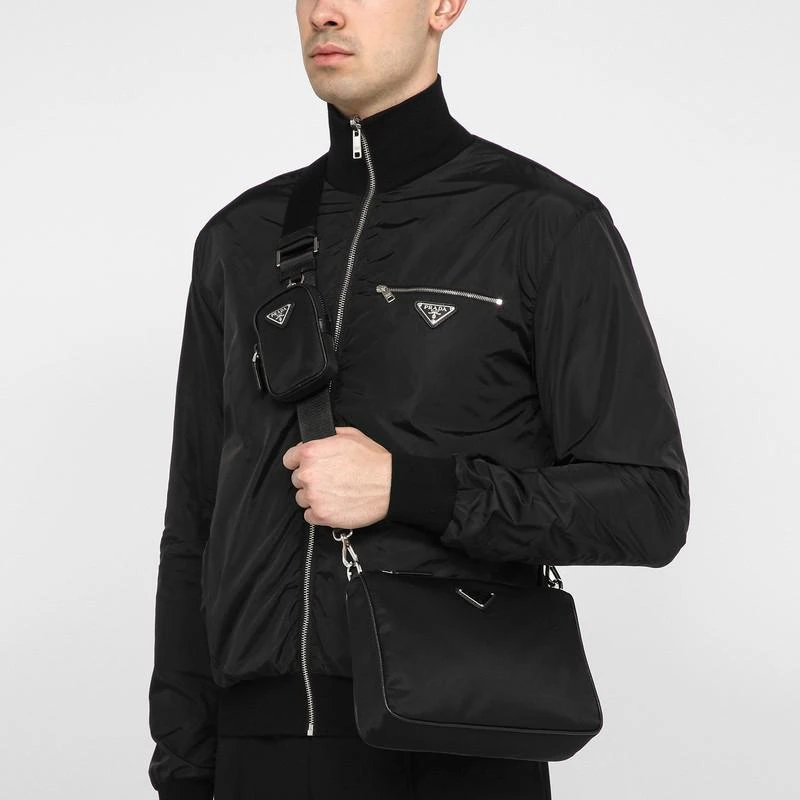 Prada Black cross-body bag in Re-Nylon and Saffiano leather 2