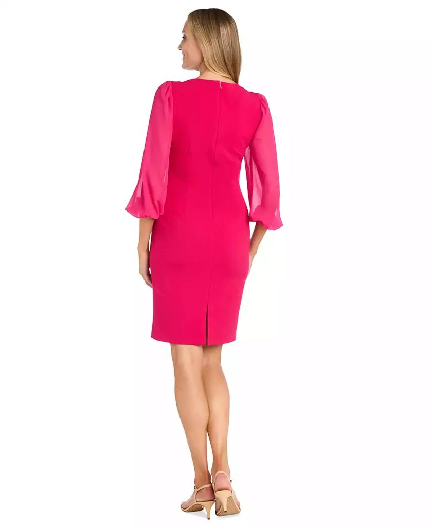 R & M Richards Women's Chiffon-Sleeve Sheath Dress 4