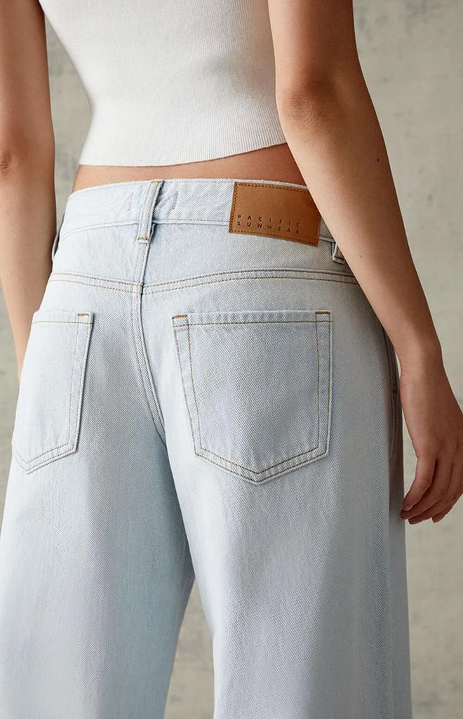 PacSun Eco Light Blue Ripped Low Rise Baggy Jeans 4