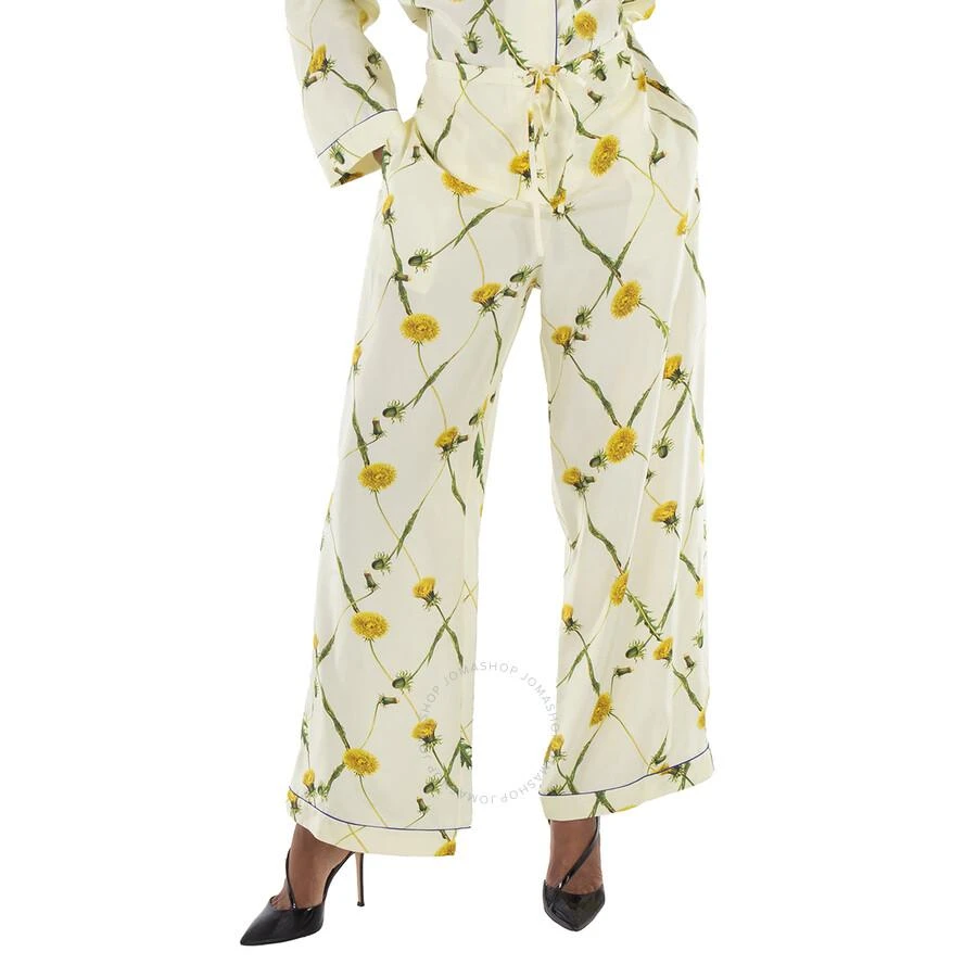 Burberry Drawstring Floral-Print Silk Pants 1