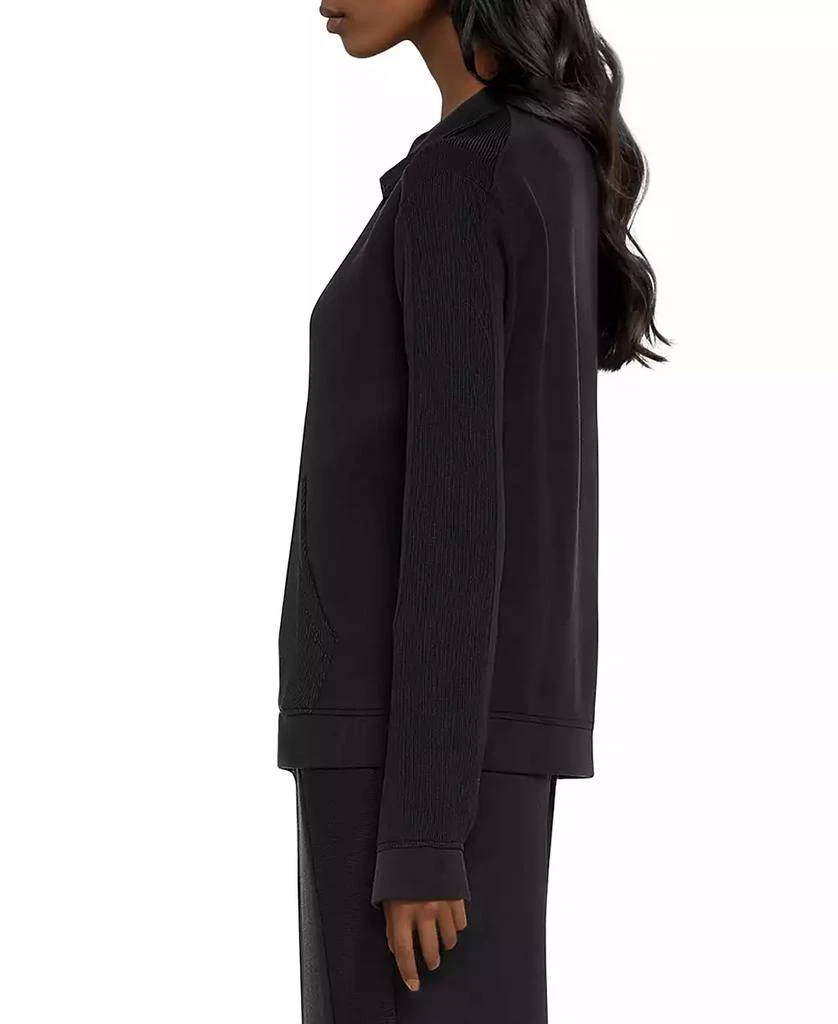 Three Dots Women's Kendra Collared V-Neck Long-Sleeve Top 2