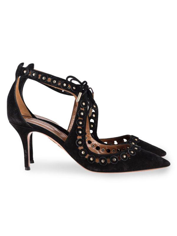 Aquazzura Aquazzura Theo Pumps In Black Suede Heels Pumps