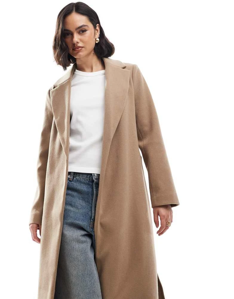 New Look New Look belted formal coat in camel 2