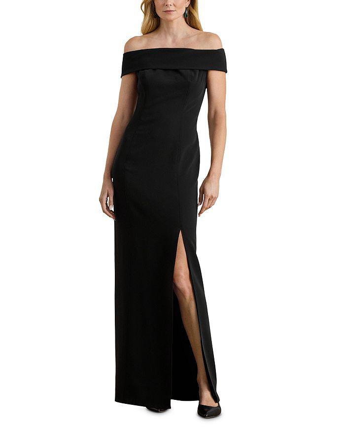 Shop Women's Belted Metallic Chiffon Surplice Gown on Sale