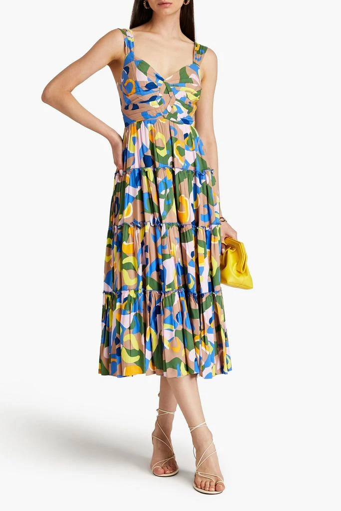 Diane von Furstenberg Achilles pleated printed mousseline midi dress 2
