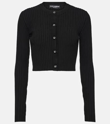Dolce
Gabbana Ribbed-knit cropped cardigan 1