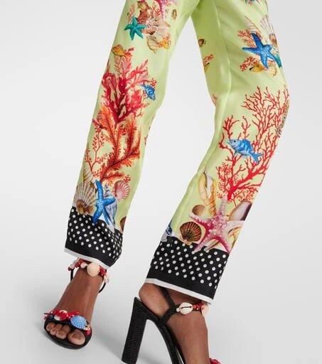 Dolce 
Gabbana Capri printed silk tapered pants 5