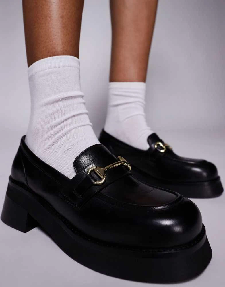 WALK LONDON Walk London Cheryl trim loafer in black leather