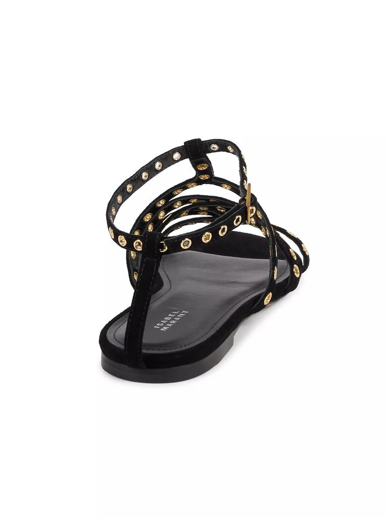 Isabel Marant Lipa Grommet Studded Suede Strappy Sandals 3