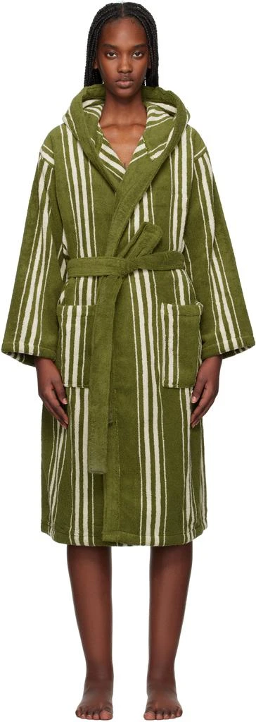 Autumn Sonata Green Striped Bathrobe