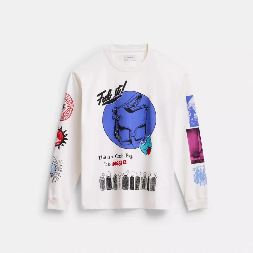 Coach Graphic Long Sleeve T Shirt In Organic Cotton 1