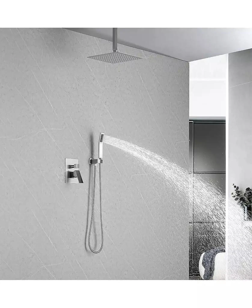 BUSDAYS 12" Rain Shower Head Systems Wall Mounted Shower Brushed Nickel